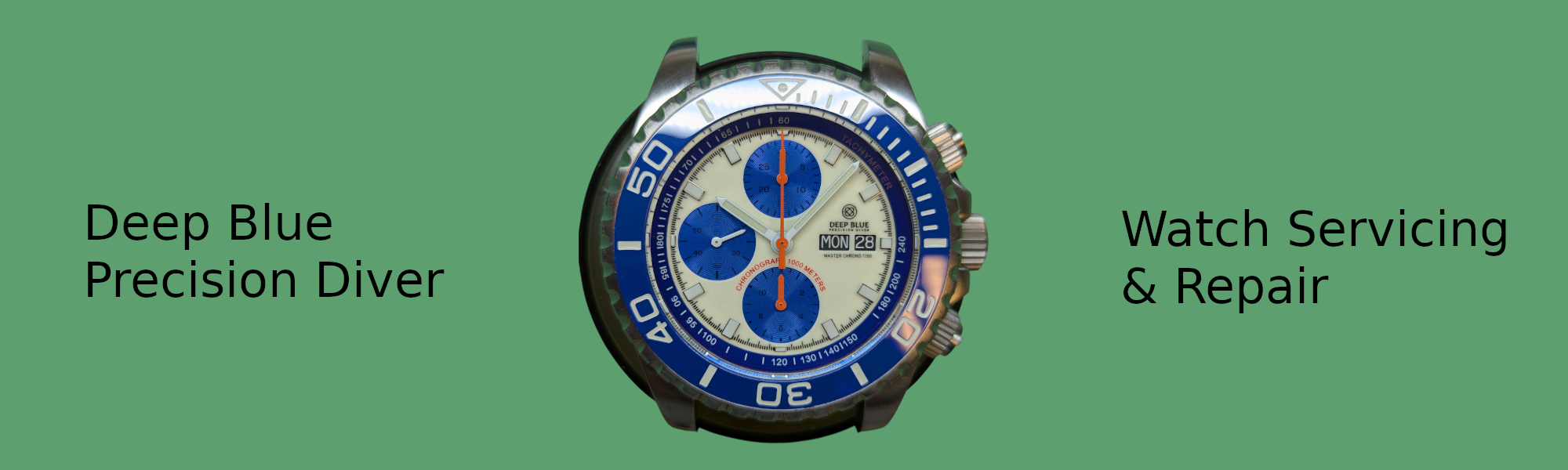Deep Blue Precision Diver chronograph banner